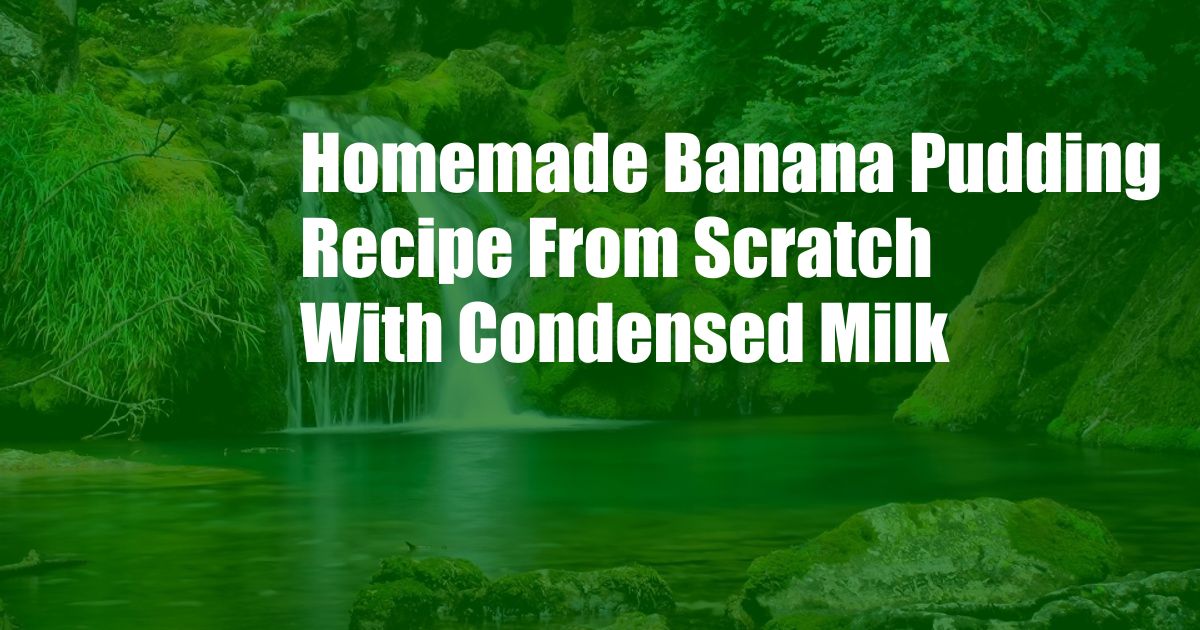 Homemade Banana Pudding Recipe From Scratch With Condensed Milk