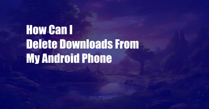 How Can I Delete Downloads From My Android Phone