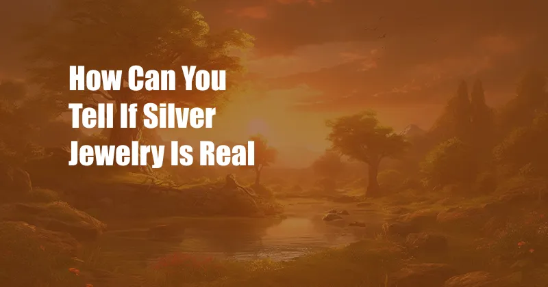 How Can You Tell If Silver Jewelry Is Real