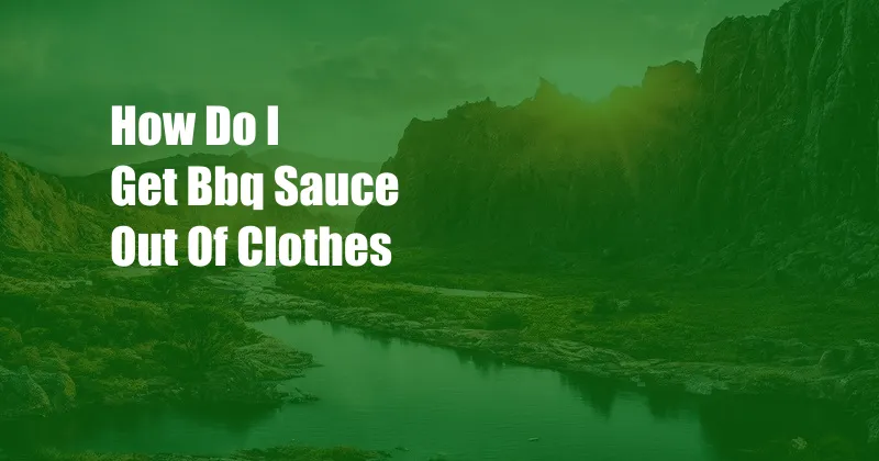 How Do I Get Bbq Sauce Out Of Clothes