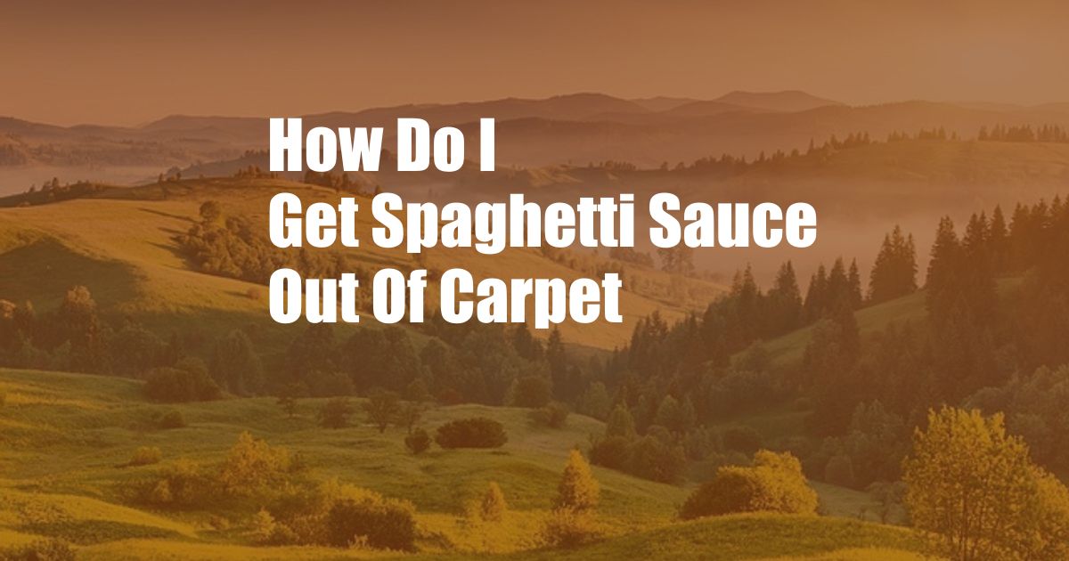 How Do I Get Spaghetti Sauce Out Of Carpet