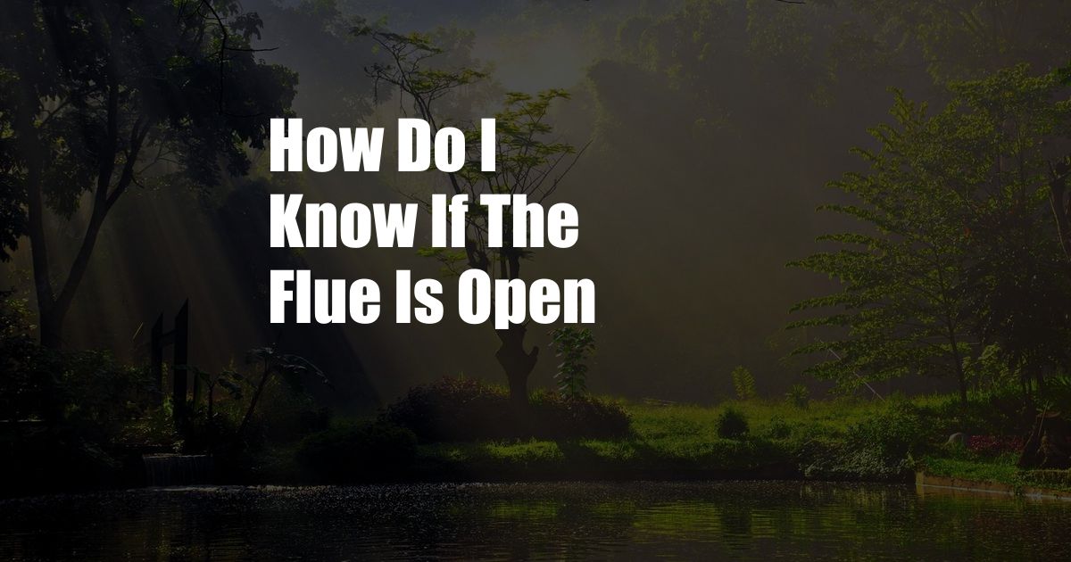 How Do I Know If The Flue Is Open