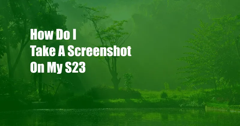 How Do I Take A Screenshot On My S23