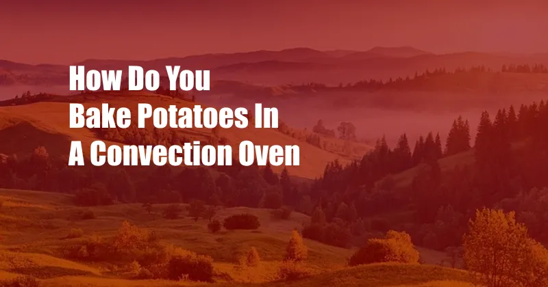 How Do You Bake Potatoes In A Convection Oven