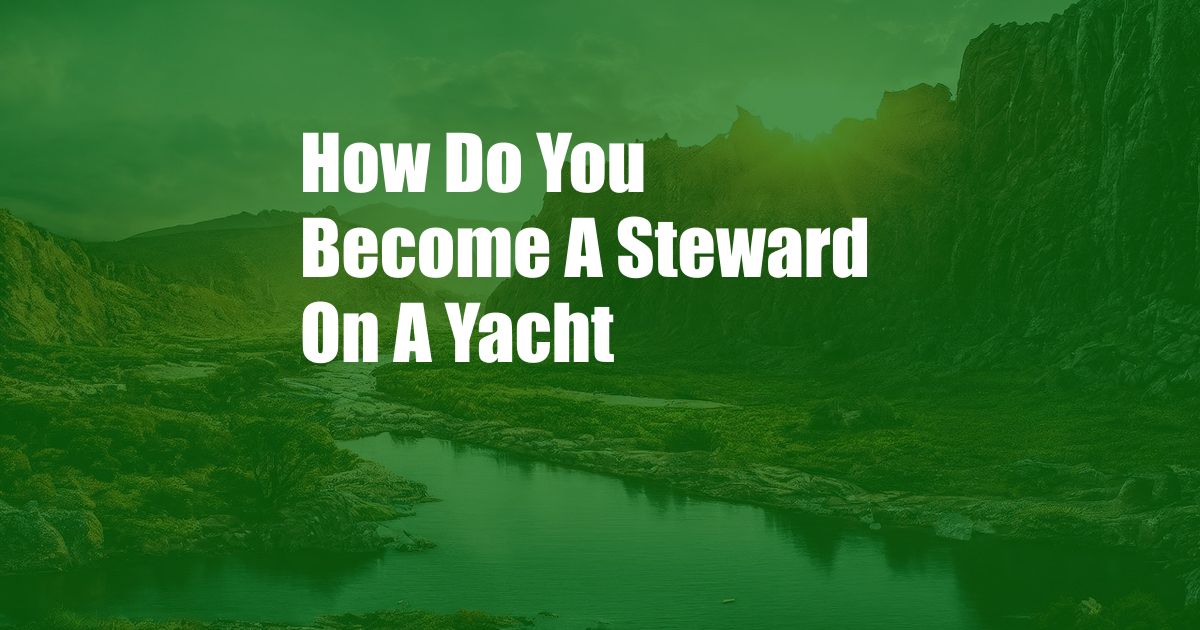 How Do You Become A Steward On A Yacht