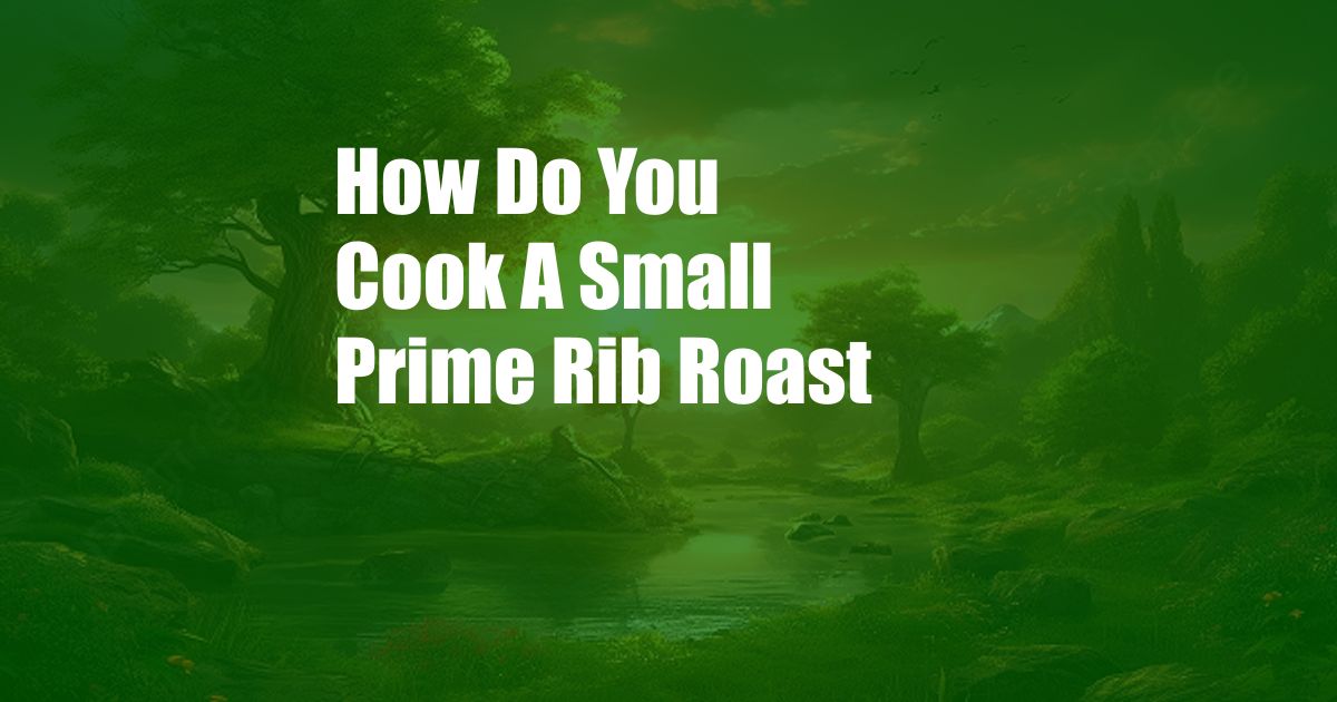 How Do You Cook A Small Prime Rib Roast