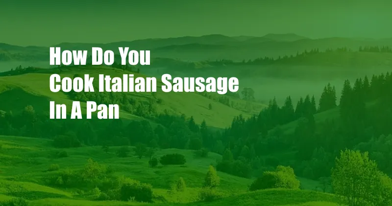 How Do You Cook Italian Sausage In A Pan