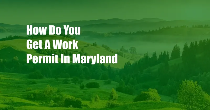 How Do You Get A Work Permit In Maryland