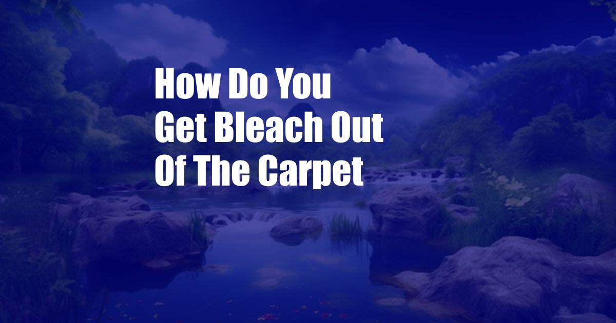 How Do You Get Bleach Out Of The Carpet