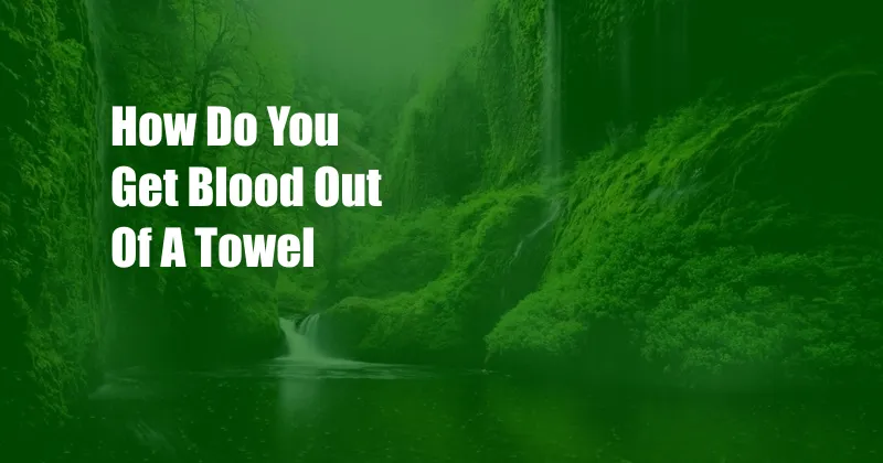 How Do You Get Blood Out Of A Towel