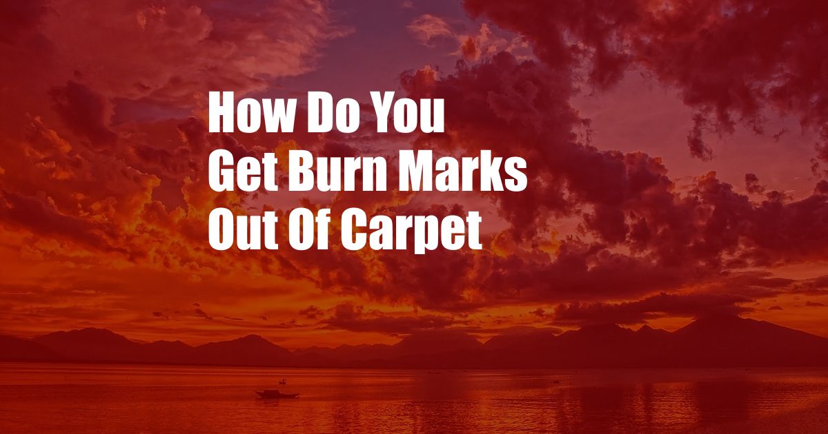 How Do You Get Burn Marks Out Of Carpet