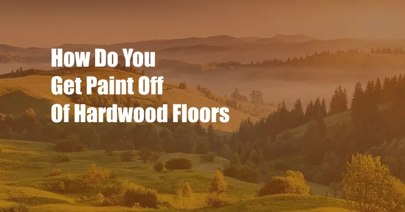 How Do You Get Paint Off Of Hardwood Floors