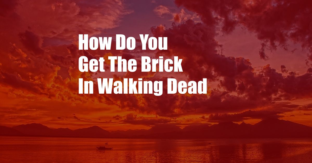 How Do You Get The Brick In Walking Dead