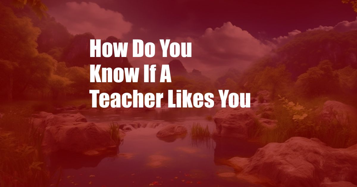 How Do You Know If A Teacher Likes You