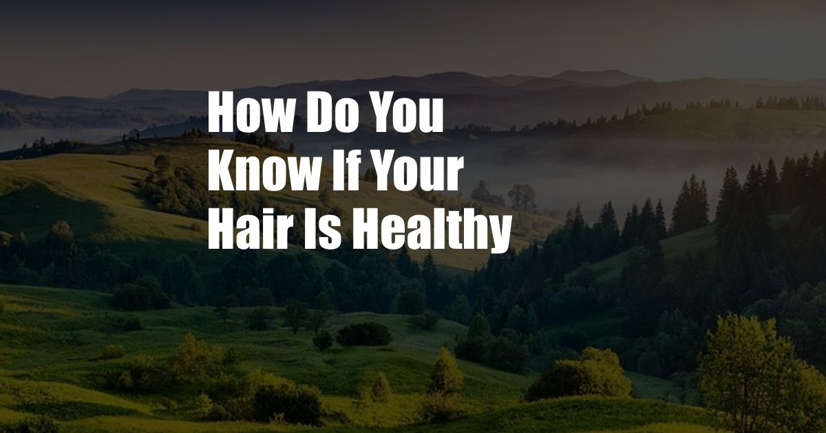 How Do You Know If Your Hair Is Healthy