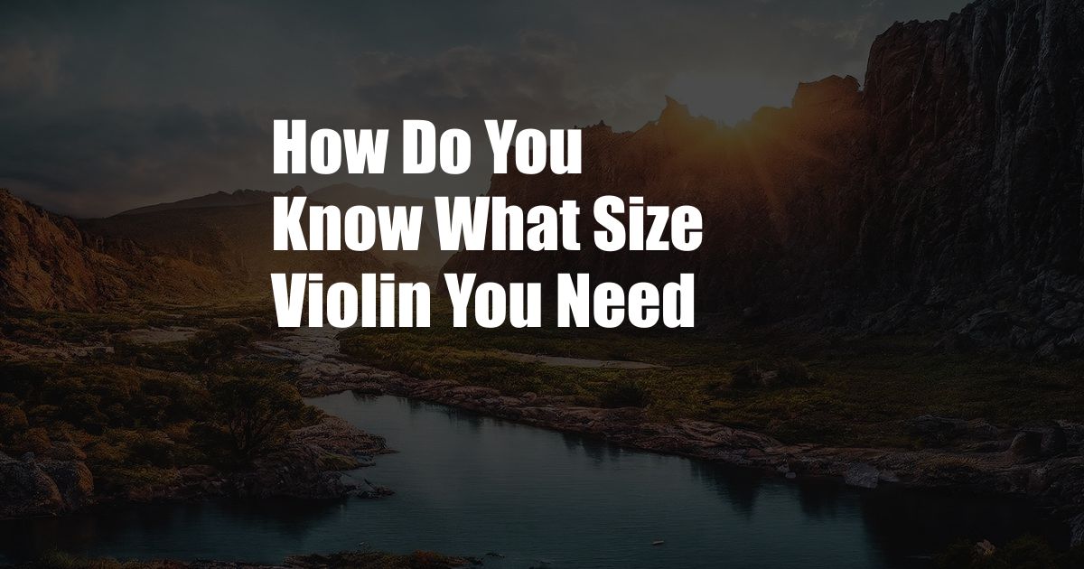 How Do You Know What Size Violin You Need