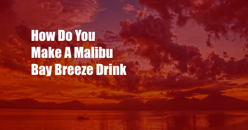 How Do You Make A Malibu Bay Breeze Drink