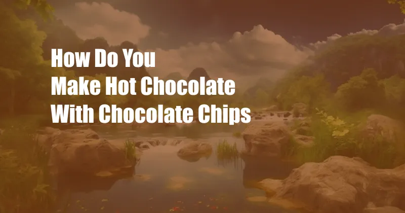 How Do You Make Hot Chocolate With Chocolate Chips