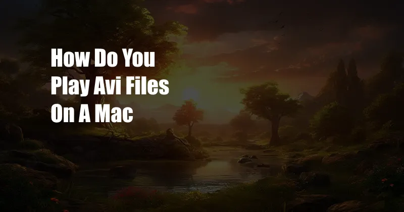 How Do You Play Avi Files On A Mac