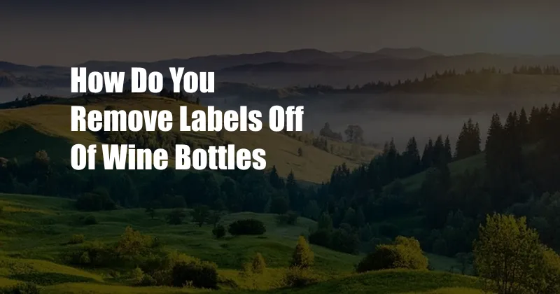 How Do You Remove Labels Off Of Wine Bottles