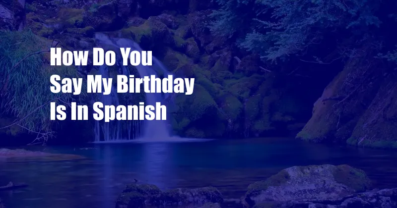 How Do You Say My Birthday Is In Spanish