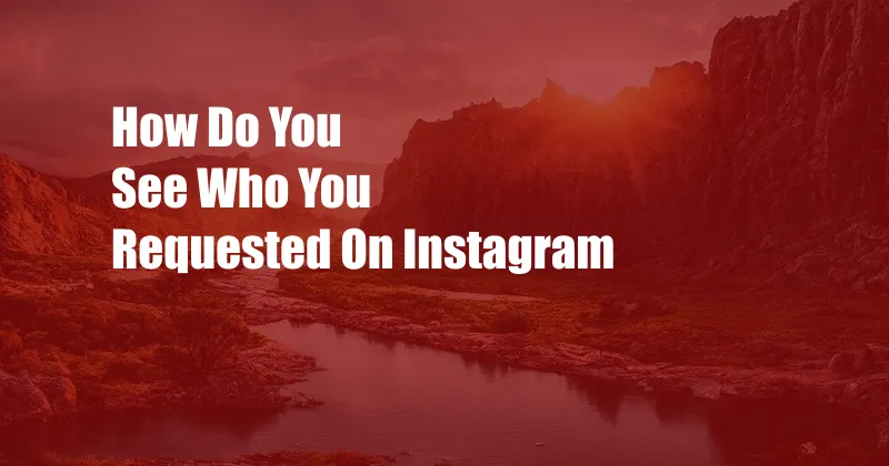 How Do You See Who You Requested On Instagram