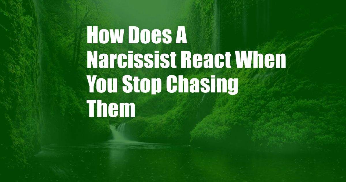 How Does A Narcissist React When You Stop Chasing Them