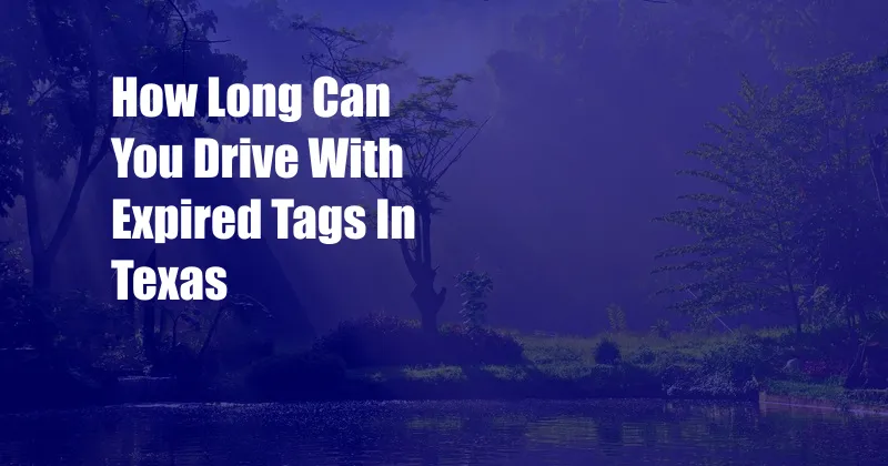 How Long Can You Drive With Expired Tags In Texas