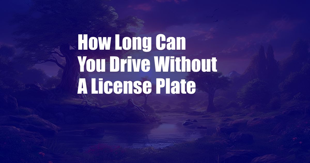 How Long Can You Drive Without A License Plate