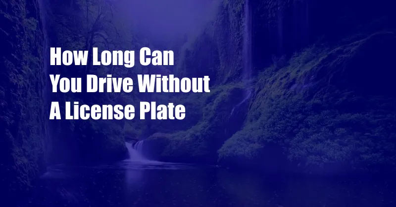 How Long Can You Drive Without A License Plate