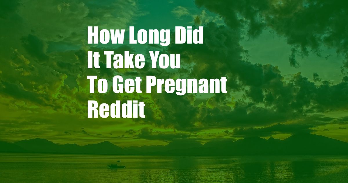 How Long Did It Take You To Get Pregnant Reddit