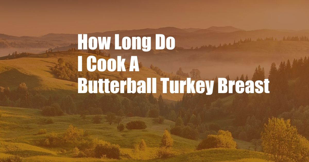 How Long Do I Cook A Butterball Turkey Breast