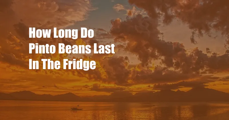How Long Do Pinto Beans Last In The Fridge
