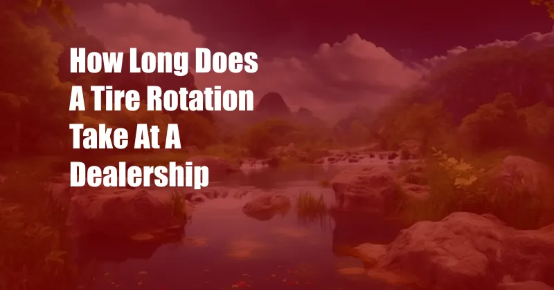 How Long Does A Tire Rotation Take At A Dealership