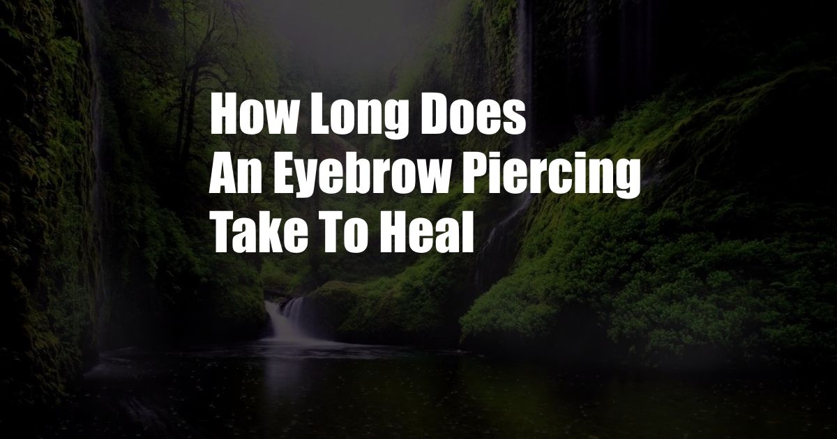 How Long Does An Eyebrow Piercing Take To Heal