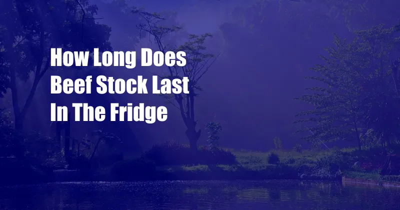 How Long Does Beef Stock Last In The Fridge