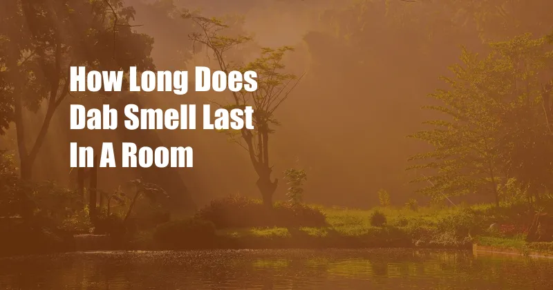 How Long Does Dab Smell Last In A Room