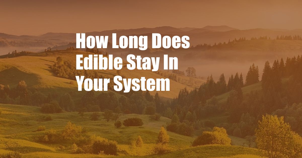 How Long Does Edible Stay In Your System 