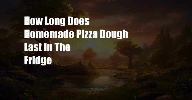 How Long Does Homemade Pizza Dough Last In The Fridge