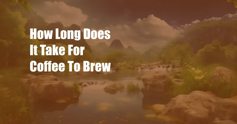 How Long Does It Take For Coffee To Brew