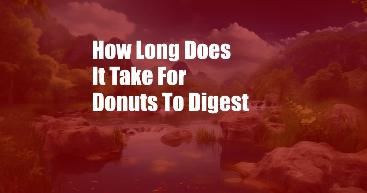 How Long Does It Take For Donuts To Digest