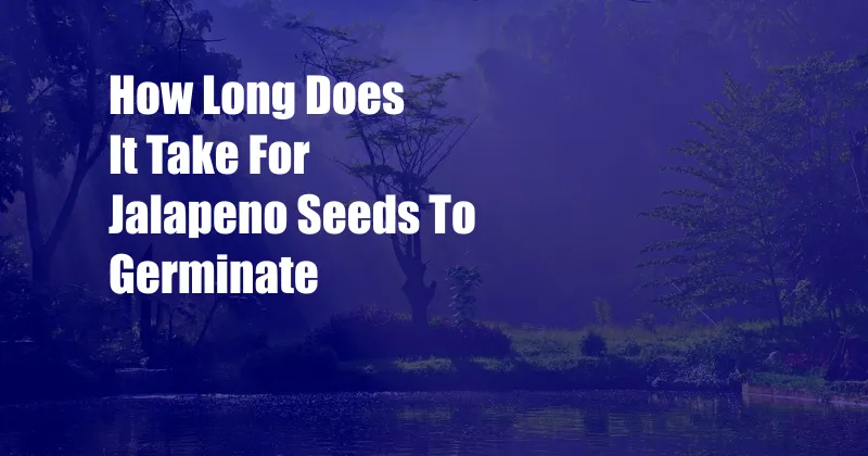 How Long Does It Take For Jalapeno Seeds To Germinate