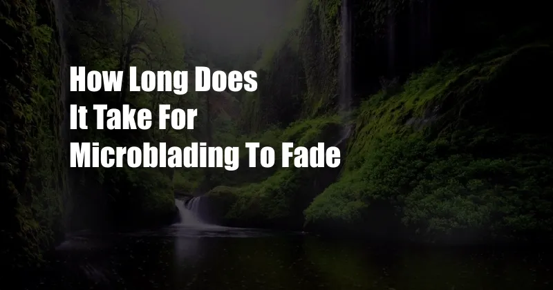 How Long Does It Take For Microblading To Fade