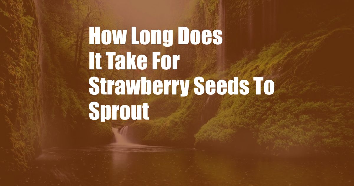 How Long Does It Take For Strawberry Seeds To Sprout