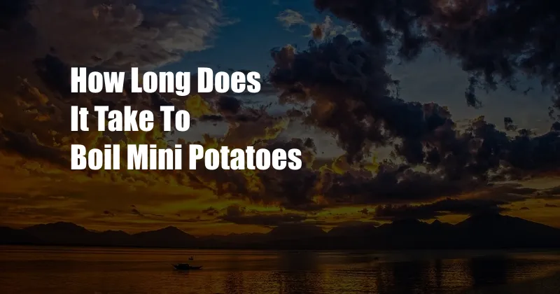 How Long Does It Take To Boil Mini Potatoes