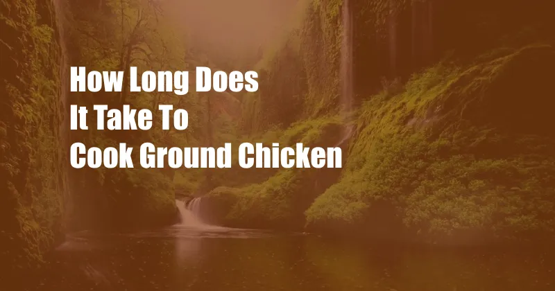 How Long Does It Take To Cook Ground Chicken