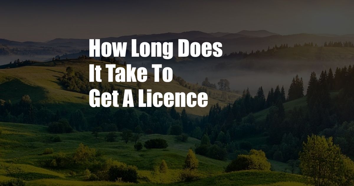 How Long Does It Take To Get A Licence