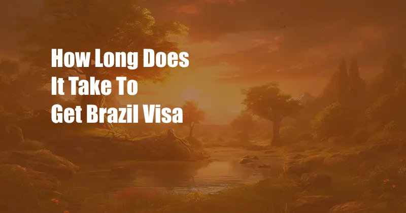 How Long Does It Take To Get Brazil Visa