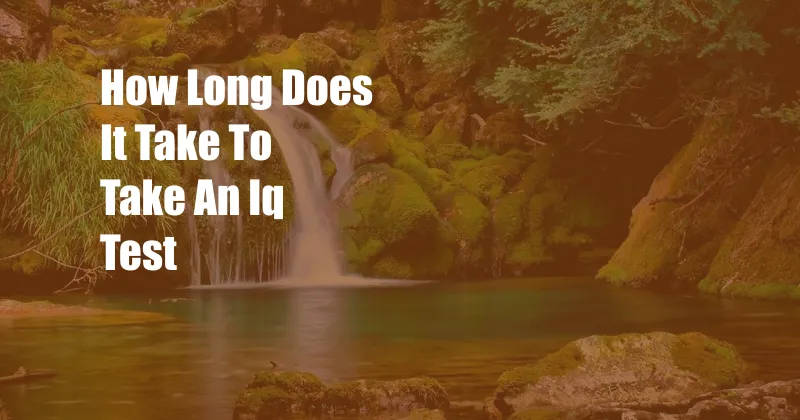 How Long Does It Take To Take An Iq Test
