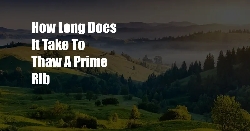 How Long Does It Take To Thaw A Prime Rib